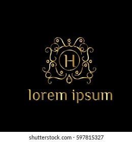 Luxury vector logo letter H