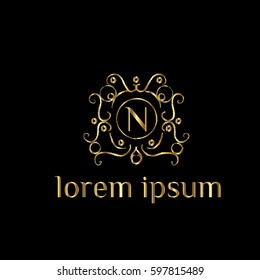Luxury vector logo letter N