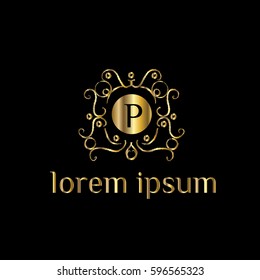 Luxury vector logo letter P