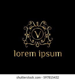 Luxury vector logo letter V