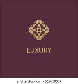 Luxury vector logo. Linear emblem
