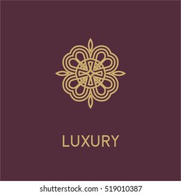 Luxury vector logo. Linear emblem