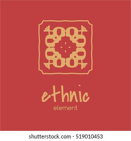 Luxury vector logo. Linear emblem