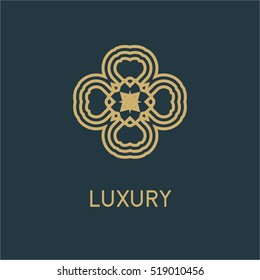 Luxury vector logo. Linear emblem
