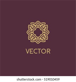 Luxury vector logo. Linear emblem