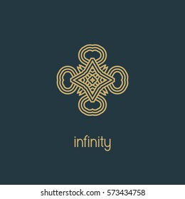 Luxury vector logo. Linear emblem