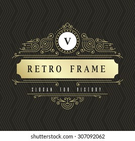 Plantilla de logotipo de vectores de lujo. Líneas de Ornament caligráficas elegantes Ilustración. Signo de negocio o monograma para la identidad de invitaciones, afiches, insignias. Cartel de Boutique, Cafe, Hotel, Joyería