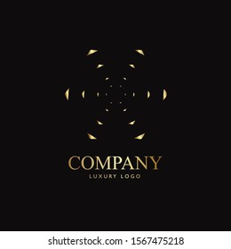 Luxury Vector Logo Template. Geometric gold element design ornamental
for business, wedding decoration and icon with elegant style
