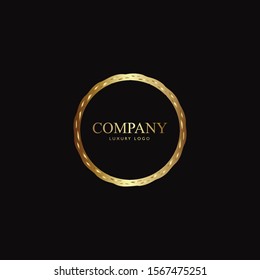 Luxury Vector Logo Template. Geometric gold element design ornamental
for business, wedding decoration and icon with elegant style