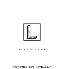 Luxury vector logotype with business card template. Premium letter L logo with golden design. Elegant corporate identity.