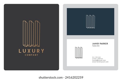 Luxury vector logotype business card template. Premium logo with luxury business card design.