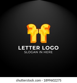 Luxury vector logotype. Double Letter f Logo. Logo for your Company, Business Card, Merchandise. Alphabet Logo, Symbol, Letter f Icon
