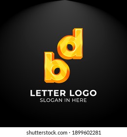 Luxury vector logotype. Double Letter b Logo. Logo for your Company, Business Card, Merchandise. Alphabet Logo, Symbol, Letter b Icon