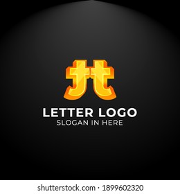 Luxury vector logotype. Double Letter t Logo. Logo for your Company, Business Card, Merchandise. Alphabet Logo, Symbol, Letter t Icon