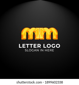 Lotipo vectorial de lujo. Logotipo de letra doble m. Logotipo para tu empresa, tarjeta de visita, mercancía. Logotipo de alfabeto, símbolo, letra m