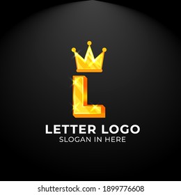 Luxury vector logotype. king Letter L Logo. Logo for your Company, Business Card, Merchandise. Alphabet Logo, Symbol, Letter L Icon