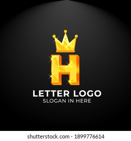 Luxury vector logotype. king Letter H Logo. Logo for your Company, Business Card, Merchandise. Alphabet Logo, Symbol, Letter H Icon