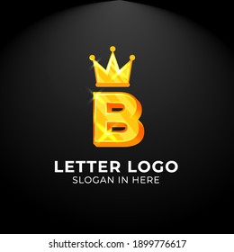 Lotipo vectorial de lujo. Logo de la letra king B. Logotipo para tu empresa, tarjeta de visita, mercancía. Logotipo de alfabeto, símbolo, icono de letra B
