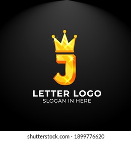 Luxury vector logotype. king Letter J Logo. Logo for your Company, Business Card, Merchandise. Alphabet Logo, Symbol, Letter J Icon