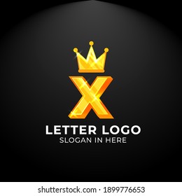 Luxury vector logotype. king Letter X Logo. Logo for your Company, Business Card, Merchandise. Alphabet Logo, Symbol, Letter X Icon
