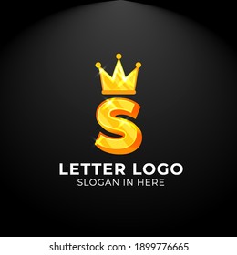 Luxury vector logotype. king Letter S Logo. Logo for your Company, Business Card, Merchandise. Alphabet Logo, Symbol, Letter S Icon