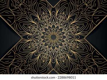 Luxury vector mandala background design with golden color pattern. Vector ornamental mandala design.