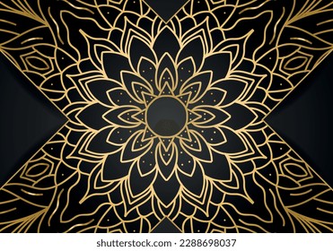 Luxury vector mandala background design with golden color pattern. Vector ornamental mandala design.