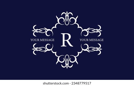 Luxury vector monogram with initial R for restaurant, royalty, boutique, cafe, hotel, heraldic, jewelry, fashion and other illustrations