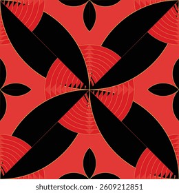 Luxury Vector Seamless Pattern Digital Paper with Monogram Flowers and Circles in Elegant Gold and Black – High-Quality Ornate Design for Branding, Packaging, Invitations, and Backgrounds