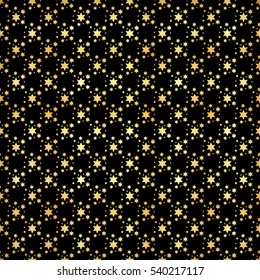 Luxury vector seamless pattern with gold star seamless background. Abstract black and gold seamless pattern. Vector art deco fashion seamless background, EPS 10