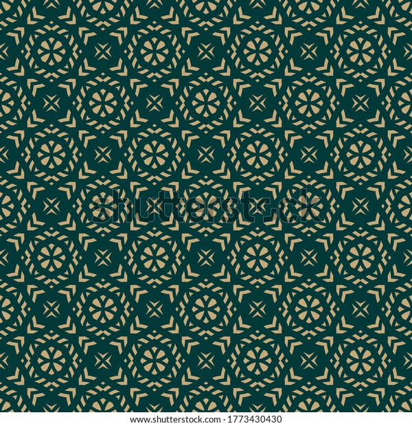 Luxury Vector Seamless Pattern Green Gold Stock Vector (Royalty Free ...