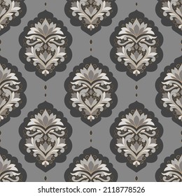 Luxury vector seamless pattern. Ornament, Traditional, Ethnic, Arabic, Turkish, Indian motifs. Great for fabric and textile, wallpaper, packaging design or any desired idea. 