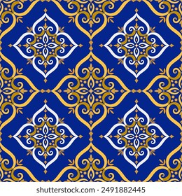 Luxury vector seamless pattern. Ornament, Traditional, Ethnic, Arabic, Turkish, Indian motifs. Great for fabric and textile, wallpaper, packaging design or any desired idea.
