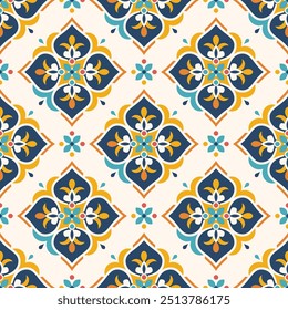 Patrón sin costuras de Vector de lujo. Ornamento, tradicional, étnico, árabe, turco, motivos indios. Ideal para tela y textiles, Fondo de pantalla, diseño de embalaje o cualquier idea deseada.