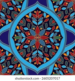 Luxury vector seamless pattern. Ornament, Traditional, Ethnic, Arabic, Turkish, Indian motifs. Great for fabric and textile, wallpaper, packaging design or any desired idea.