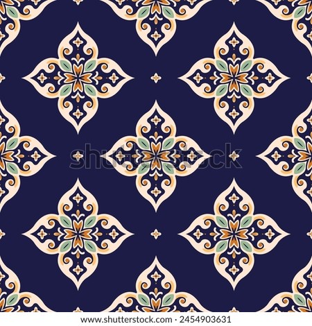 Luxury vector seamless pattern. Ornament, Traditional, Ethnic, Arabic, Turkish, Indian motifs. Great for fabric and textile, wallpaper, packaging design or any desired idea.