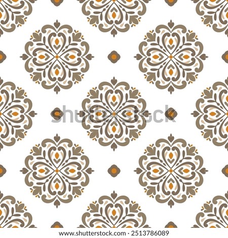 Luxury vector seamless pattern. Ornament, Traditional, Ethnic, Arabic, Turkish, Indian motifs. Great for fabric and textile, wallpaper, packaging design or any desired idea.