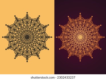 Luxury vector symbol set ornamental mandala background premium geometric colorful pattern design template.