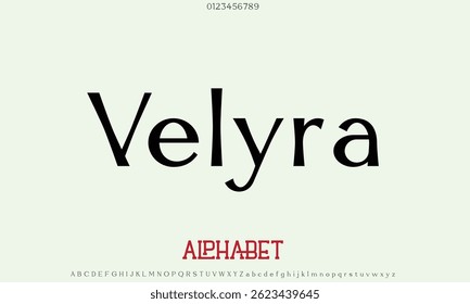 Luxury Velyra Regularr alphabet letters font for logo