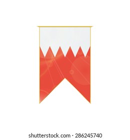 Luxury vertical ribbon with Bahrain flag framed in gold