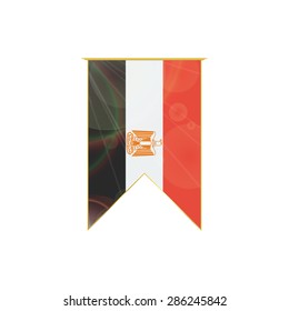 Luxury vertical ribbon with Egypt flag framed in gold