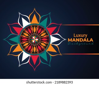Luxus Sehr schöner Mandalahintergrund mit vielen Farben arabesque Muster arabische islamische Oststil. luxuriöse kreisförmige Muster mandala. Ramadan Style Decorative Mandala.