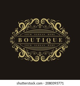 Luxury Victorian Boutique vintage logo design
