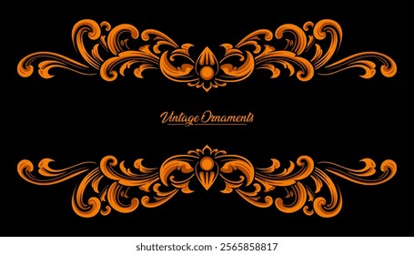 Luxury victorian ornaments frame vector design. Vintage monochrome colour