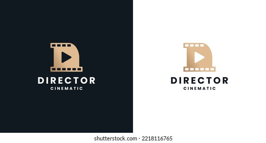 luxury video director logo design for editor and film maker