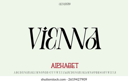 Luxury Vienna Free Oblique alphabet letters font for logo