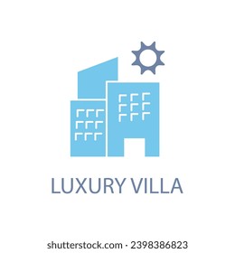luxury villa concept line icon. Simple element illustration. luxury villa concept outline symbol design.