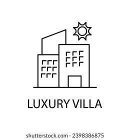 luxury villa concept line icon. Simple element illustration. luxury villa concept outline symbol design.