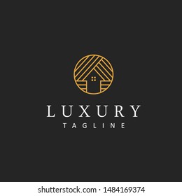 Luxury Villa or Home Vintage Logo Design Inspiration With line Style