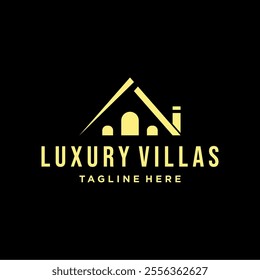 luxury villa hotel logo concept design vector